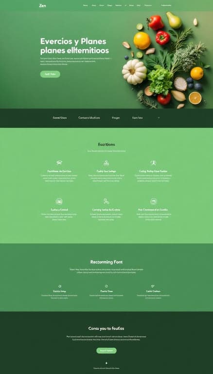 Página Zen de Ejercicios y Alimentación para Principiantes