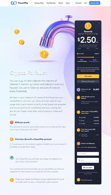 Litecoin Faucet Web Design Concept