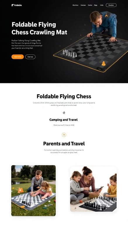 Modern Foldable Flying Chess Mat Landing Page