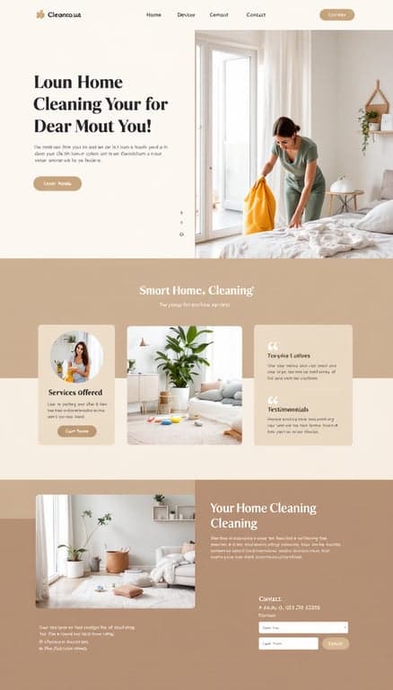 Sleek Home Cleaning Service Website Design