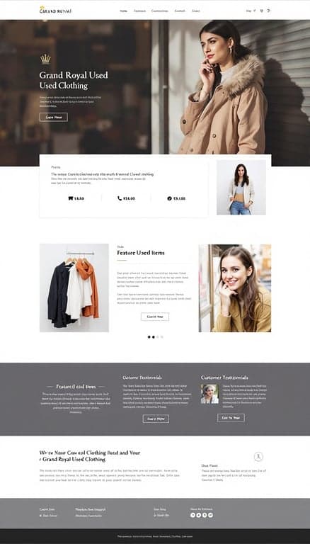 Used Clothing Boutique One-Page Website Design