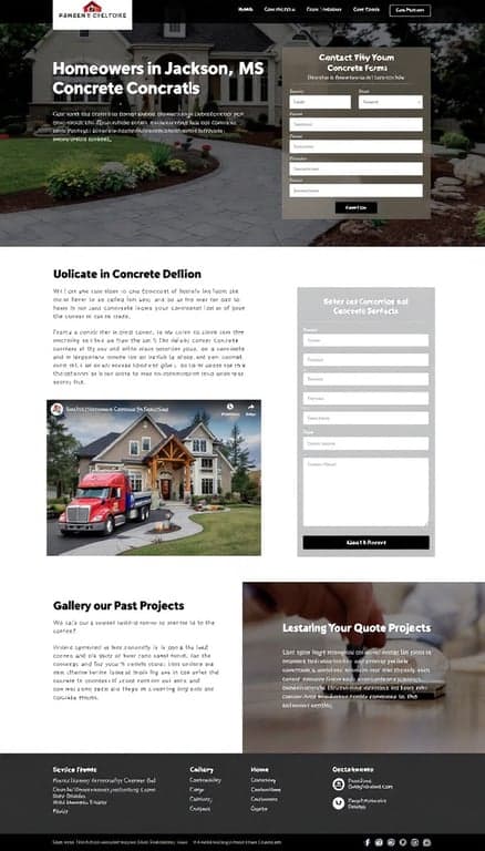 Jackson Concrete Services Lead Generation Page