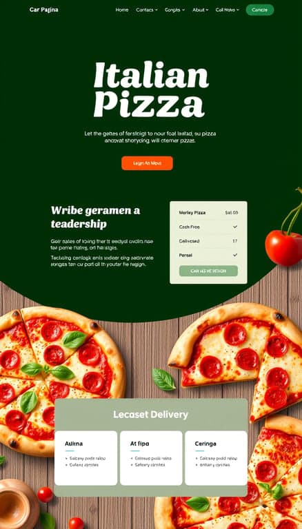 Delicious Italian Pizza Shop Website Design