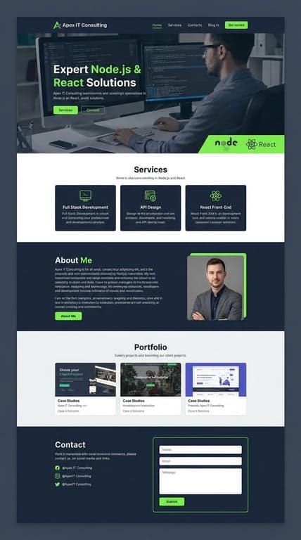 Node.js and React IT Consulting Site