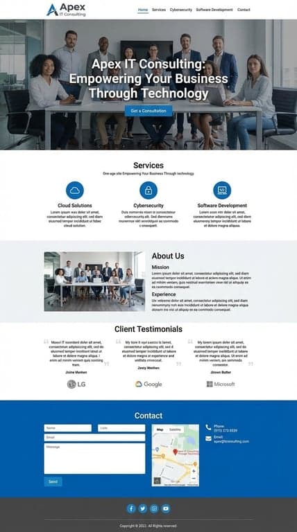 IT Consulting Website Mockup