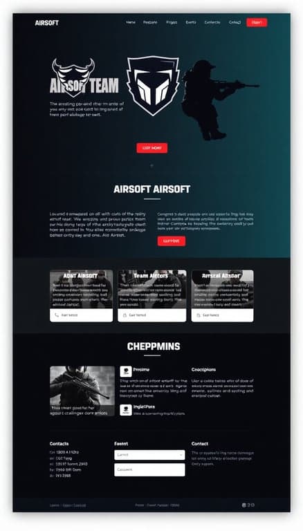 Airsoft Team One-Page Website Design