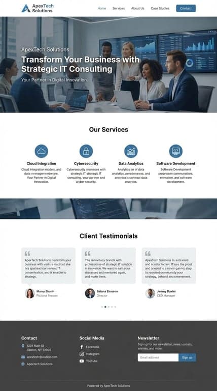 IT Consulting Website Mockup