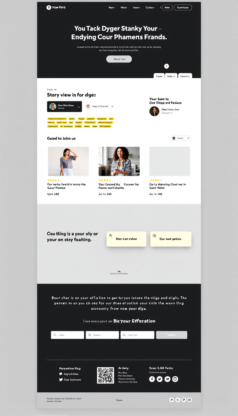 Create a one-page website featuring a story viewing section, a chat interface for user interaction, and integrated payment options for transactions. The design should be simple, clean, and user-friendly.