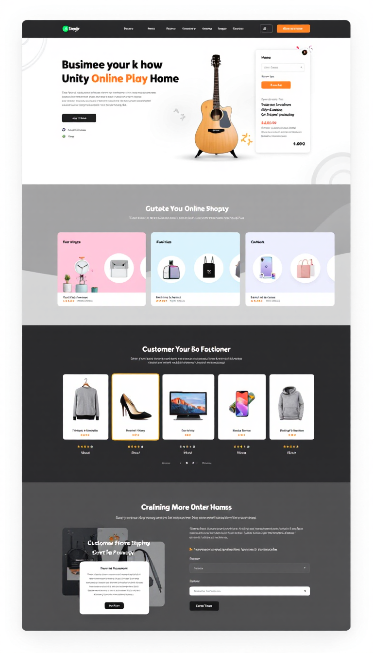 Design a simple and clean one-page website for an online dropshipping business, featuring a user-friendly layout, attractive product showcases, and a straightforward navigation menu. Include sections for product categories, customer testimonials, and contact information.