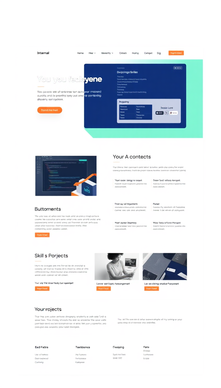 Design a simple one-page portfolio website for a backend computer programmer. Include sections for skills, projects, and contact information, with a clean and modern layout.