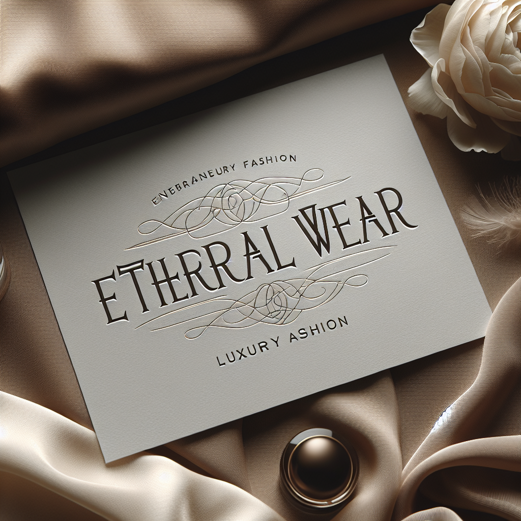 A refined and elegant logo for a luxury fashion brand named 'Ethereal Wear'. The logo should be designed to be semi-transparent for use as a watermark, featuring classic typography and a minimalist design that conveys sophistication and high-end fashion. The color scheme should be muted and luxurious, emphasizing a sense of timelessness and premium quality.