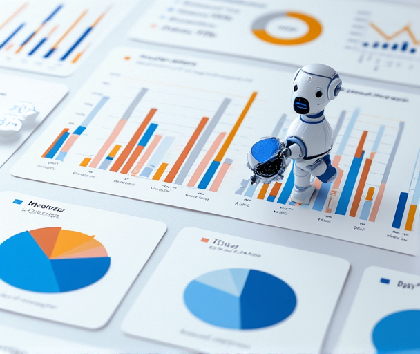 AI marketing dashboard visualization with data analytics and campaign performance metrics