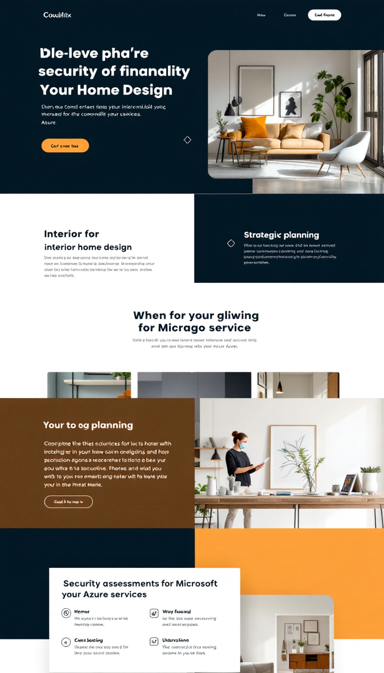 Create a simple and clean one-page website for a consulting business specializing in interior home design, strategic planning, and security assessments for Microsoft Azure services. Focus on a professional and inviting layout that highlights the services offered.