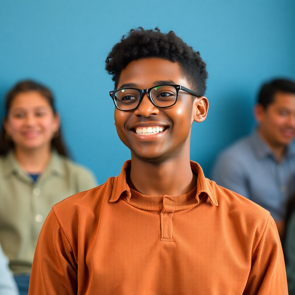 portrait of a smiling student giving a testimonial