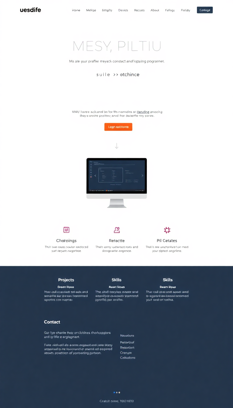 Design a clean, one-page website to showcase my portfolio as a backend computer programmer, featuring sections for my projects, skills, and contact information.