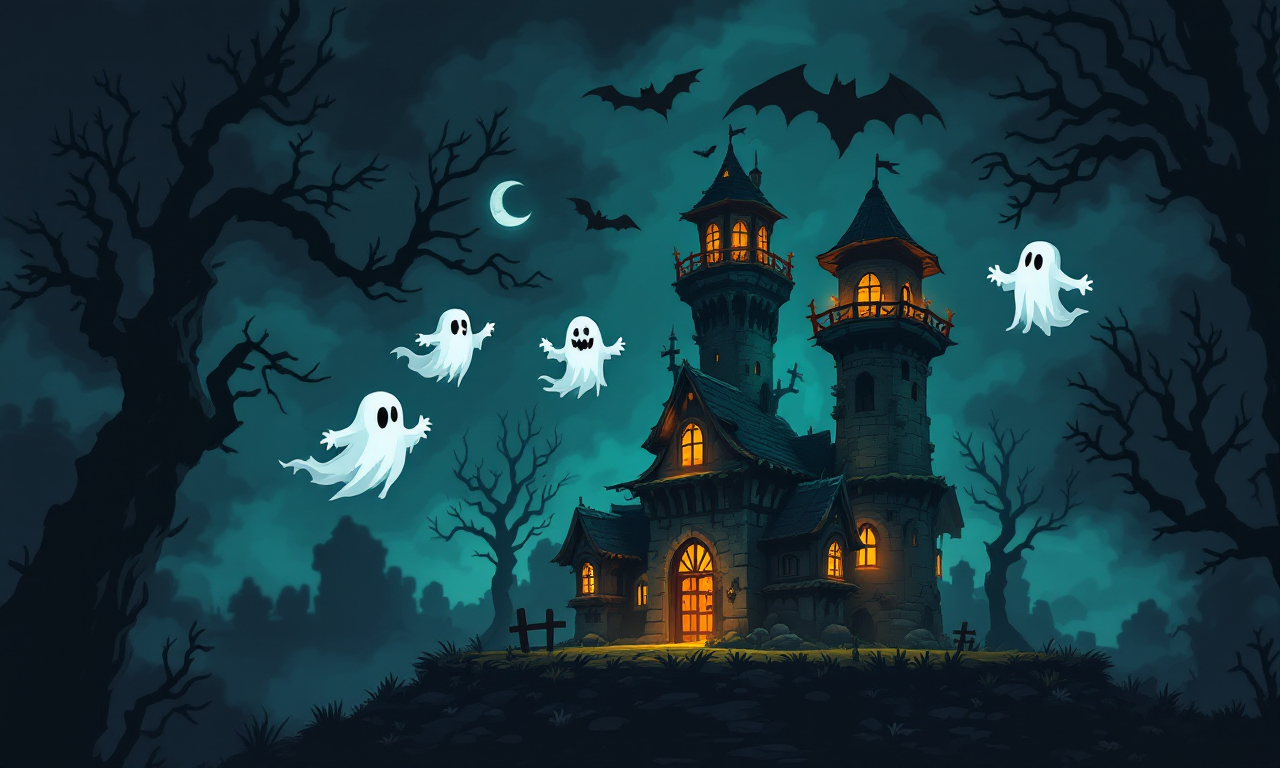 haunted tower game. ghosts and towers as seen on mobile