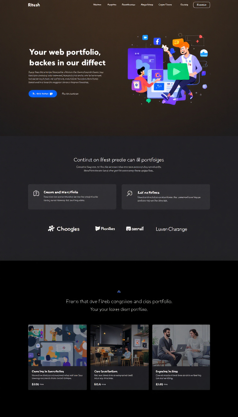 Create a sleek one-page portfolio website for Ritesh, a web developer, featuring engaging animations and a modern design to showcase his skills and projects effectively.
