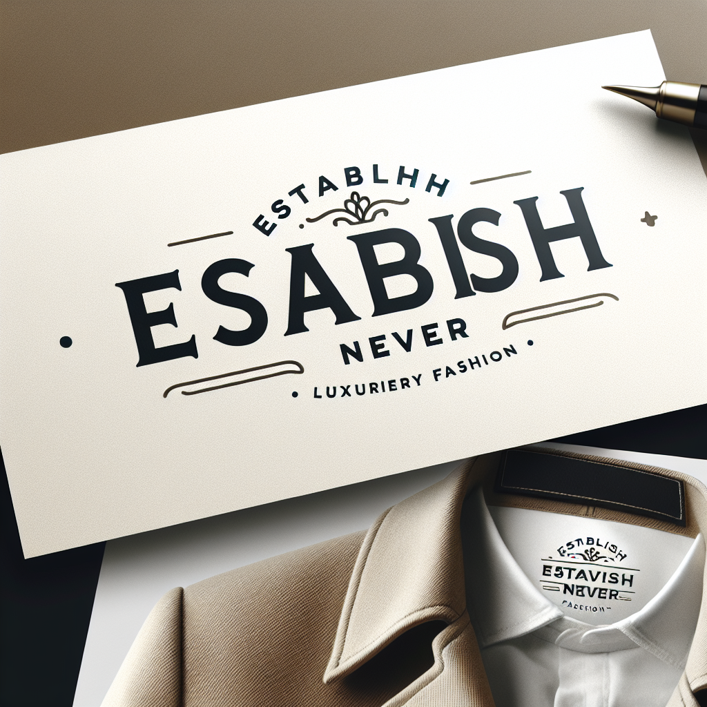 A refined and elegant logo for a luxury fashion brand named 'Establish Never'. The logo should be designed to be semi-transparent for use as a watermark, featuring classic typography and a minimalist design that conveys sophistication and high-end fashion. The color scheme should be muted and luxurious, emphasizing a sense of timelessness and premium quality.