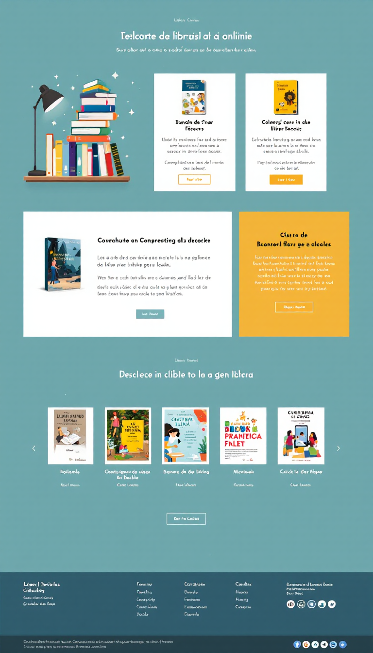 Crează un site simplu și curat pentru o librărie online, cu secțiuni pentru împrumut de cărți, vânzare și categorii de cărți organizate după gen literar.