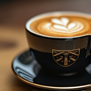 Café espresso em xícara de cerâmica artesanal da Grão Dourado