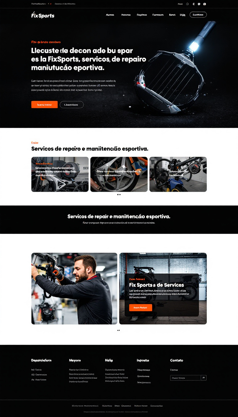 Crie um site simples e limpo para o negócio FixSports, destacando serviços de reparo e manutenção esportiva. Inclua seções sobre nossos serviços, depoimentos de clientes e informações de contato.