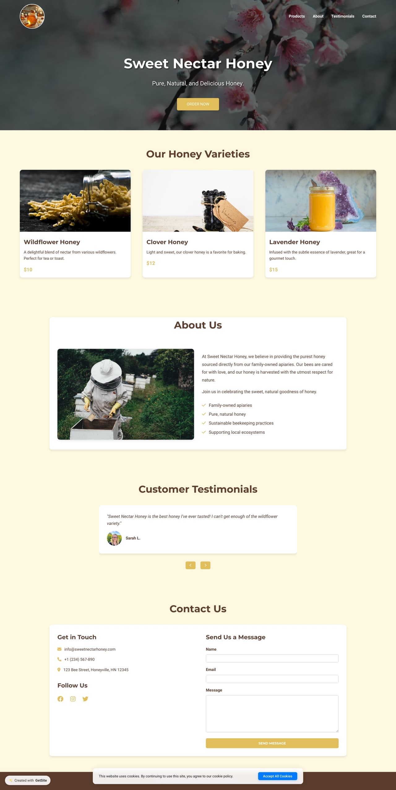 Sweet Nectar Honey - Pure, Natural Honey for Sale