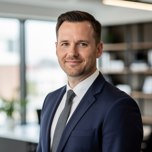 Professional photograph, natural light, realistic: Portrait of James Ledger, CPA and co-founder of Ledger and Lane. No text or watermarks.