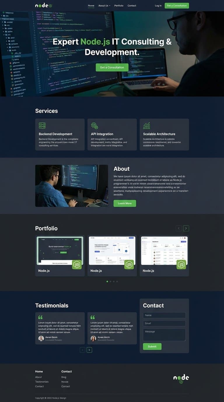 it consulting services website. i am a nodejs programmer