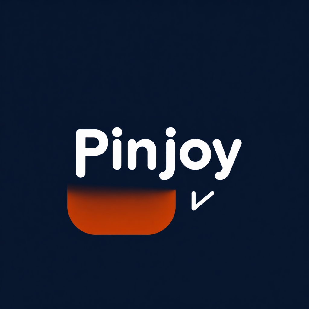 pinjoy logo with an orange square and white chat bubble icon