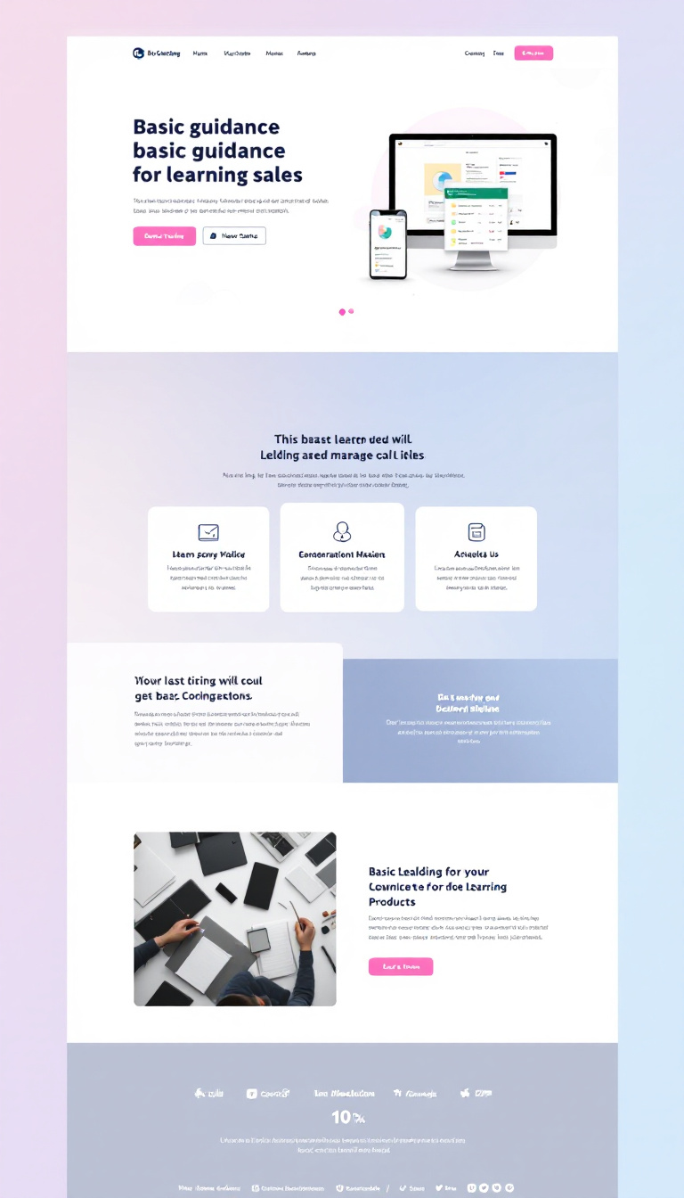 Design a simple and clean one-page website for selling digital products focused on basic guidance for learning sales. The layout should highlight the products, include a call-to-action, and feature a clean design for easy navigation.