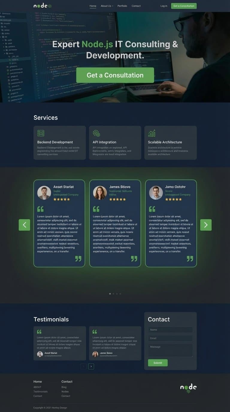 there are two testimonials sections