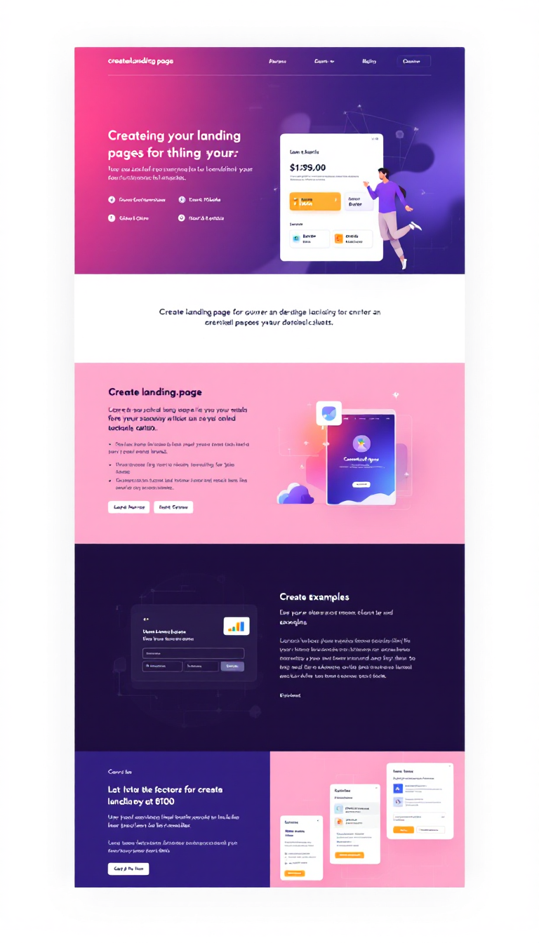 Design a simple one-page website for "createlanding.page," showcasing services for creating landing pages at $100. Highlight the benefits, showcase examples, and include a clear call-to-action for potential clients.