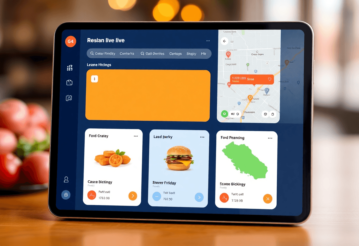 live tracking interface of food delivery