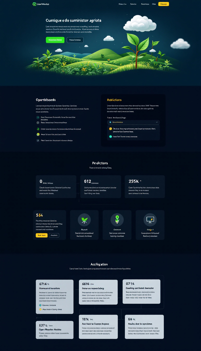 Crea una simple y limpia página web de una sola página utilizando Python y Flask para un proyecto de optimización de cadenas de suministro agrícola. La página debe incluir un dashboard, secciones para predicciones y análisis de resultados, y debe integrar datos de clima y agrícolas mediante la API de OpenWeatherMap y la FAO.