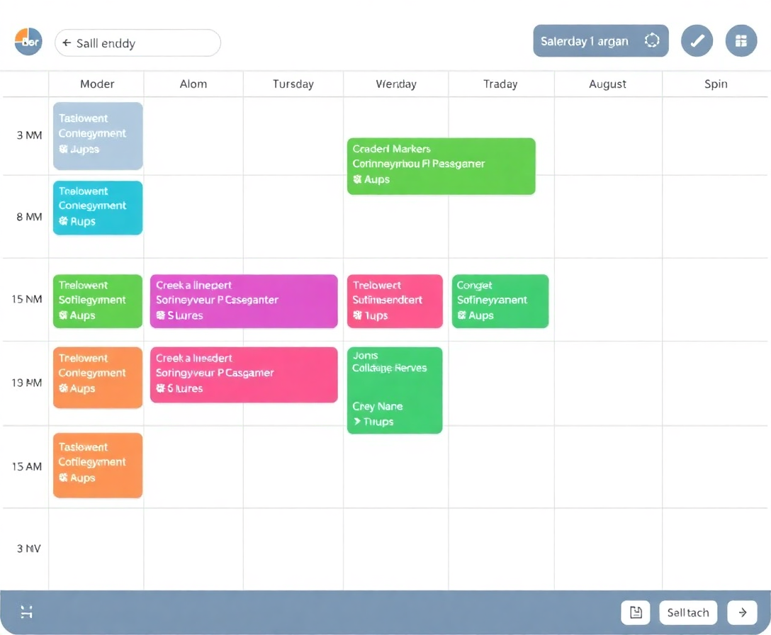 calendar view with study schedules and achievement markers