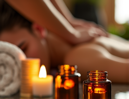 Traditional massage therapy session with aromatherapy oils and relaxing ambiance at SHA Massage