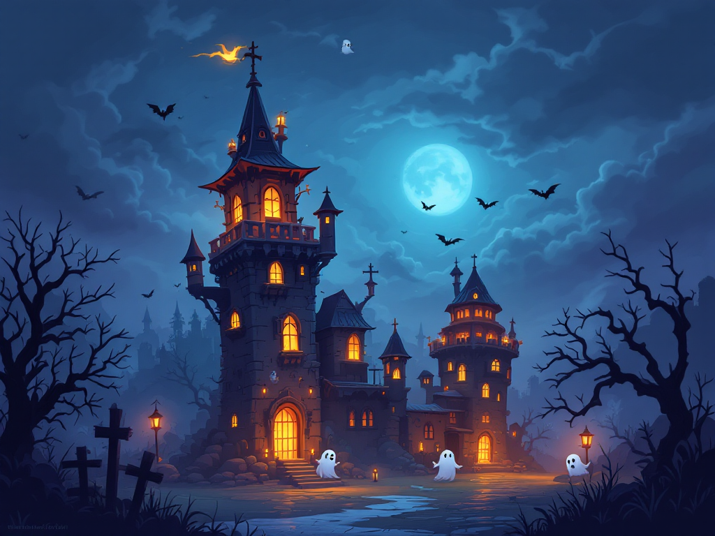 haunted tower mobile game. ghosts and towers