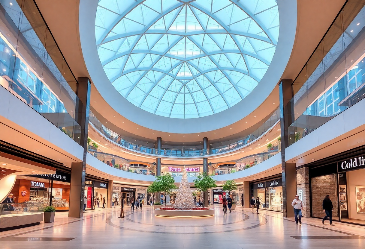 structural design layout for a modern shopping mall complex