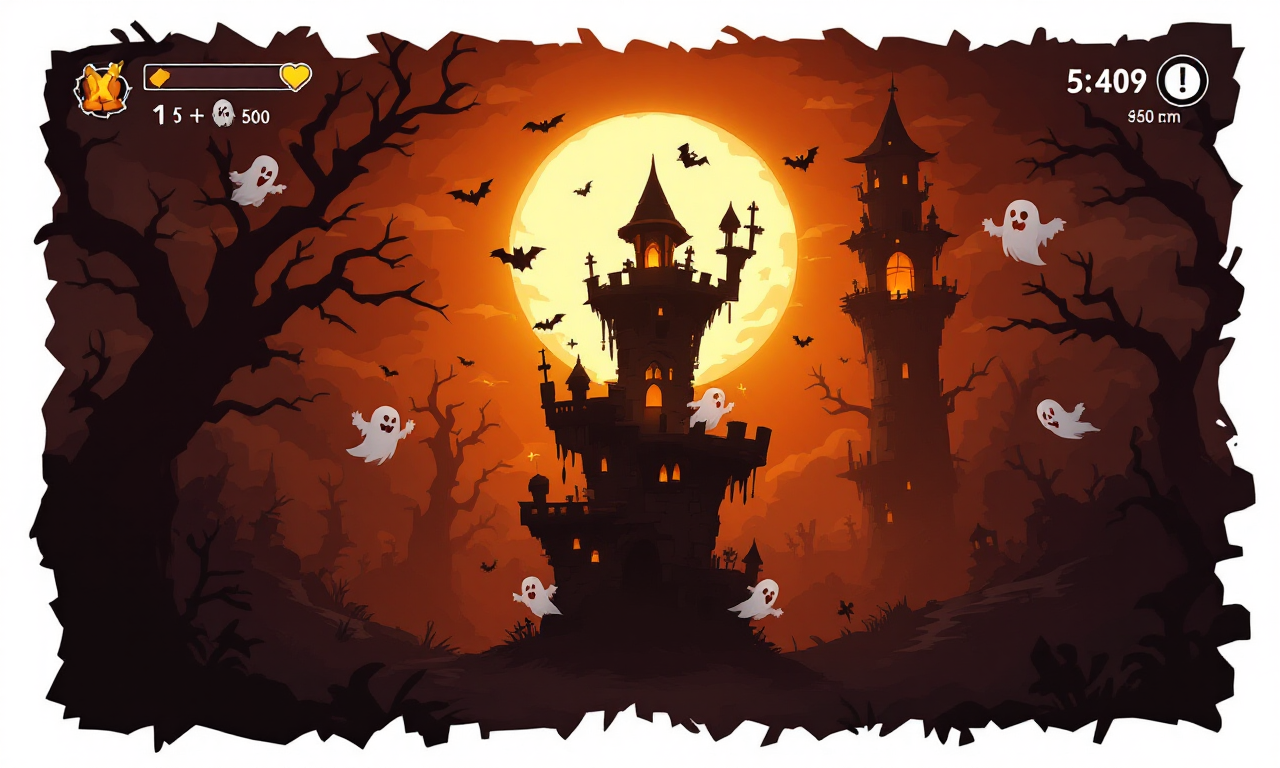 haunted tower game. ghosts and towers as seen on mobile