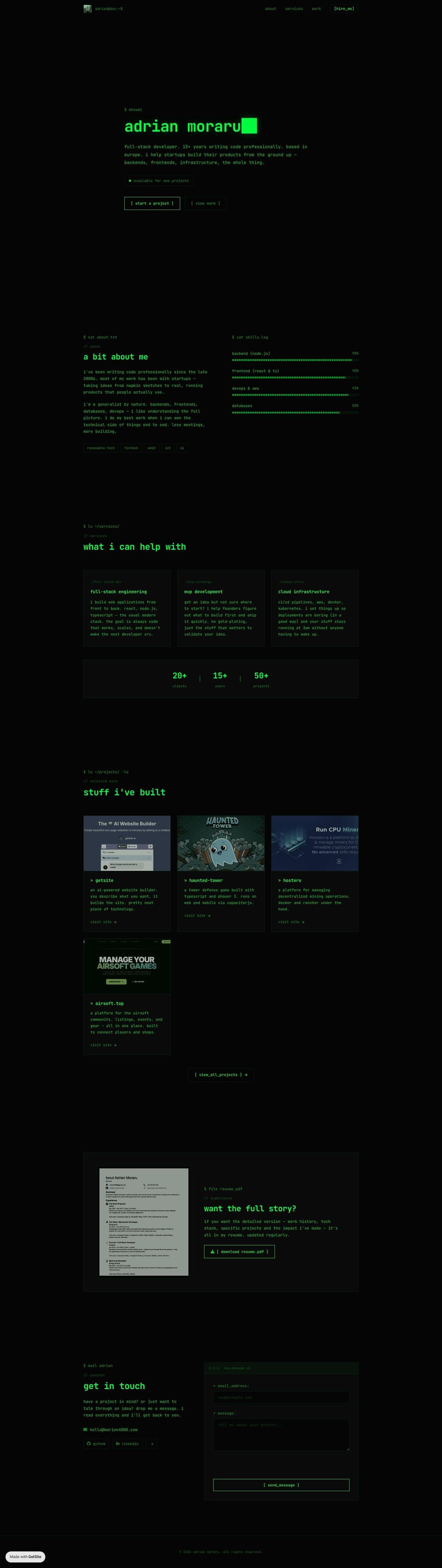 Adrian Moraru - Full Stack Developer (available for work)