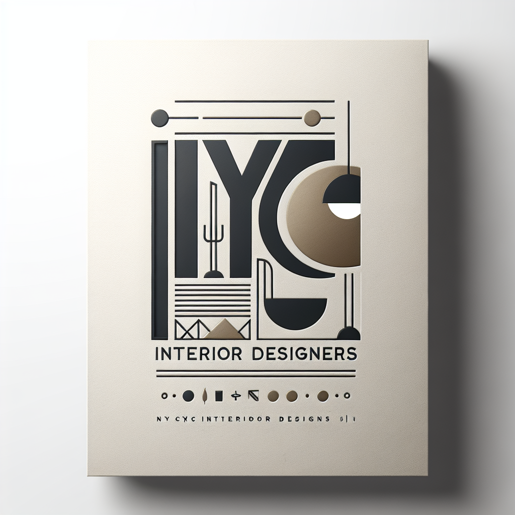 Design a simple yet professional logo for a website named 'NYC Interior Designers.' The logo should feature clean, modern typography with the name prominently displayed. Incorporate elements that reflect interior design, such as a subtle icon of a chair, lamp, or geometric patterns. Use a sleek color palette with neutral tones like black, white, and gray, complemented by a touch of gold or muted blue for sophistication. The design should be minimalistic and elegant, suitable for the header of a lead generation website.