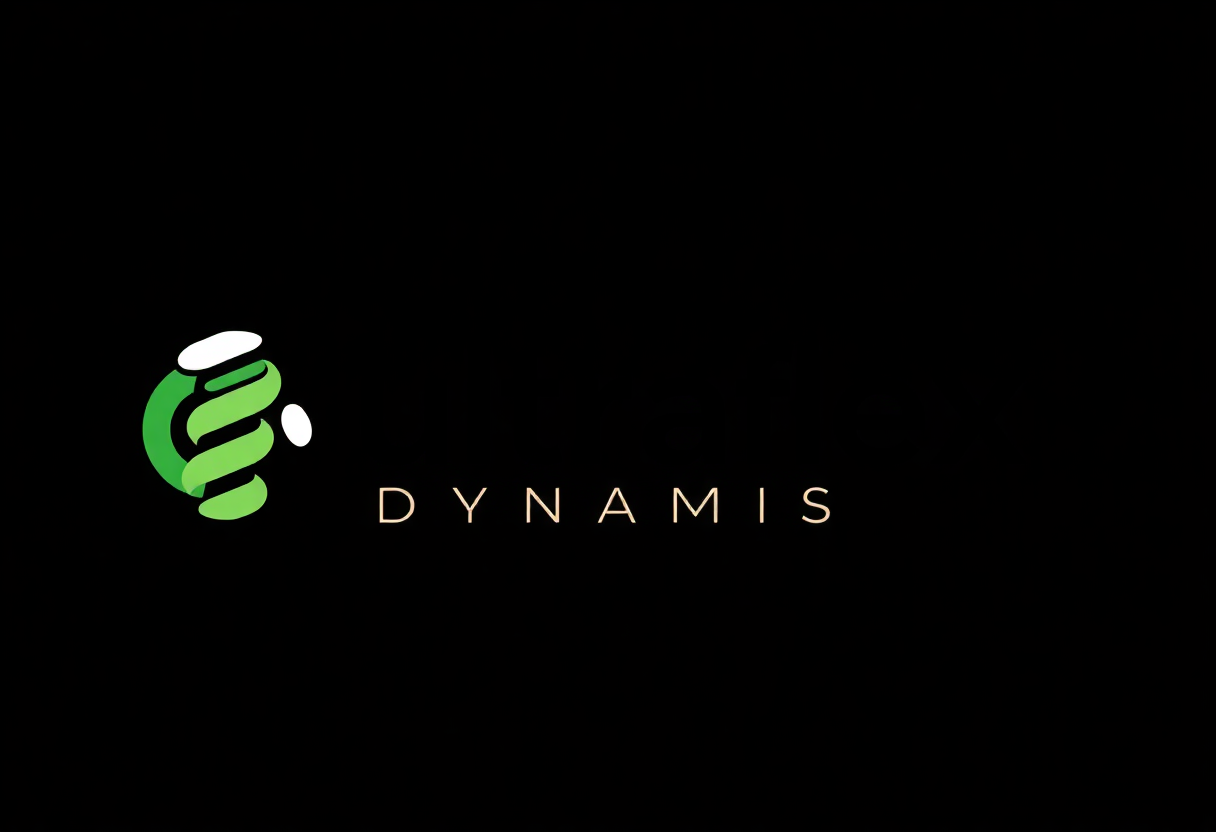 ultraflexdynamics logo with company name and a stylized roller screw icon