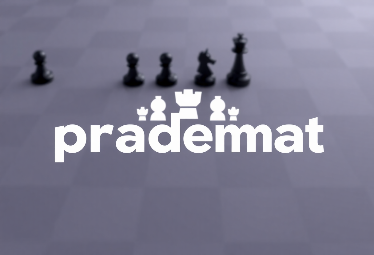 prademat logo, a company selling foldable chess mats for kids