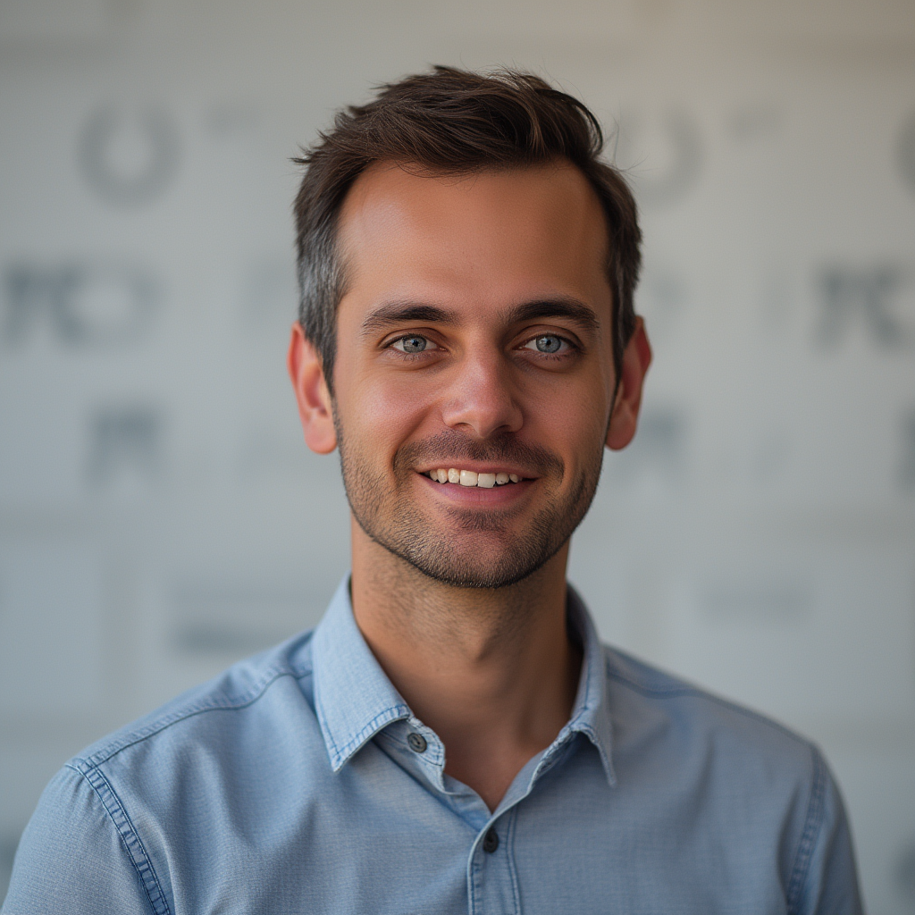 Professional portrait of a Quality Engineer with my face ( use my photo attached below)