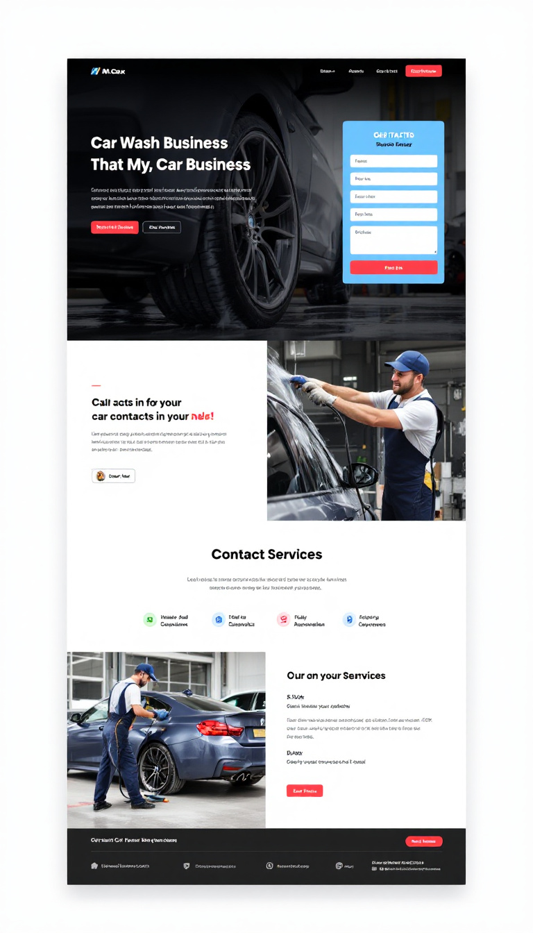 Create a simple one-page website for my car wash business, showcasing services, pricing, and contact information. The design should be clean and appealing to attract customers.