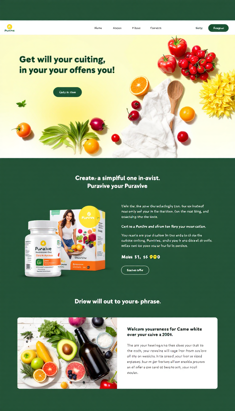 Create a simple one-page website to promote the product "Puravive." It should feature persuasive call-to-action phrases, detailed product information, and highlight a special offer.