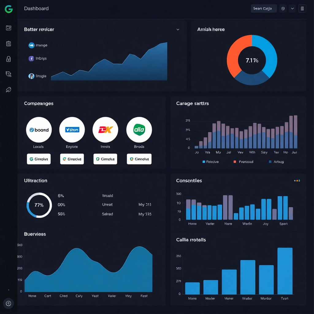 interactive dashboard showing multiple brand comparisons with charts and graphs
