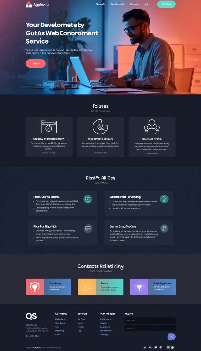 Design a simple and clean one-page website showcasing my full stack web development services. Include an overview, skills section, and contact information.