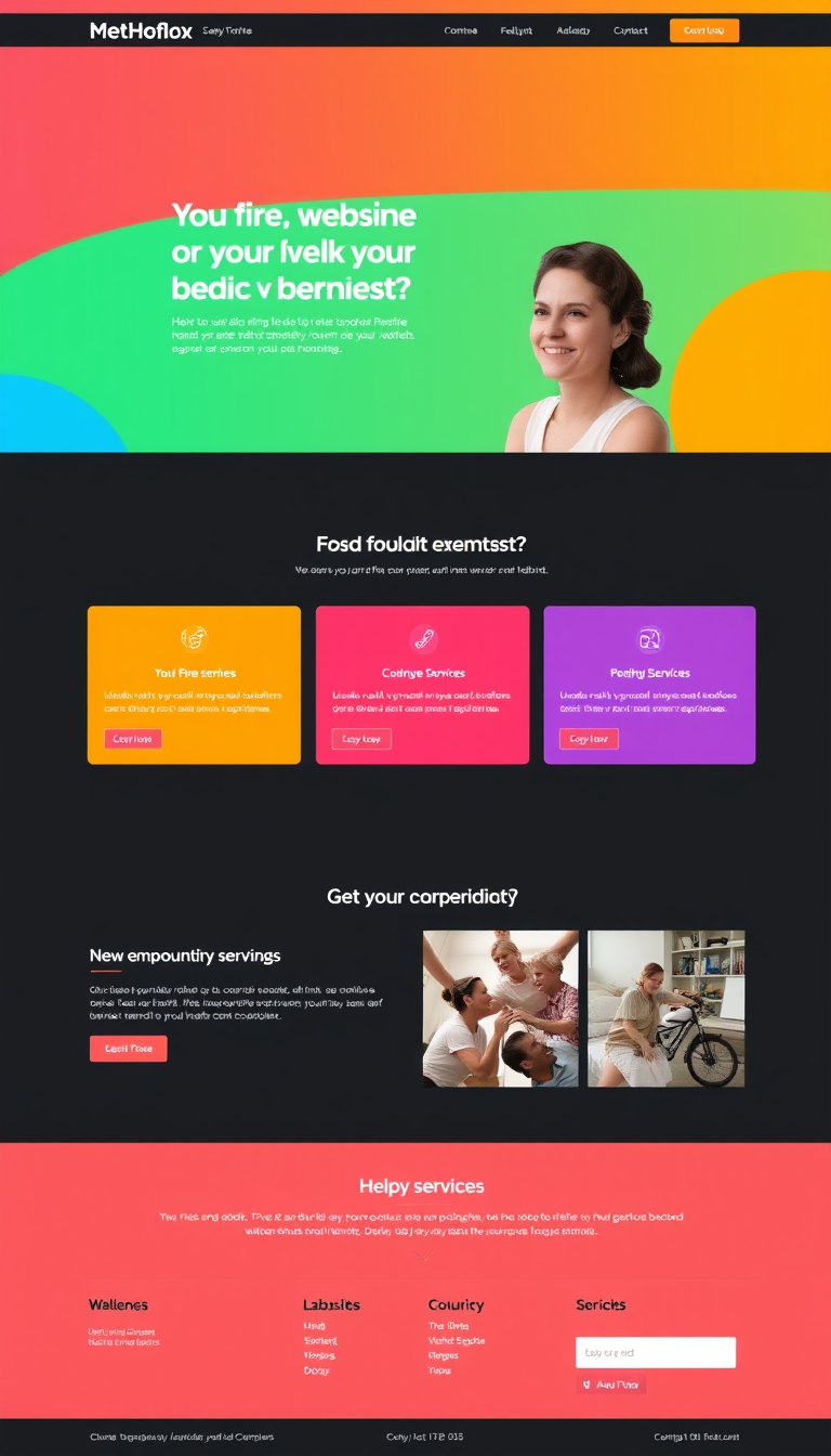 Please redesign my website, focusing on a modern and user-friendly layout, with vibrant colors and an engaging visual style. Highlight key services and make navigation intuitive.