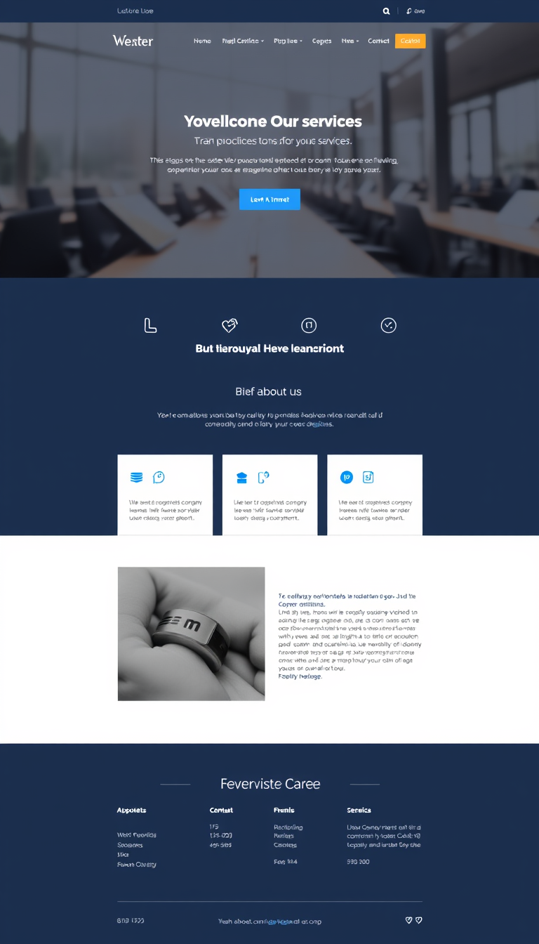 Design a sleek microsite for my business showcasing our services, contact information, and a brief about us section. The layout should be modern and user-friendly, highlighting our brand identity.
